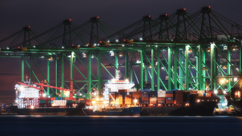 Beautiful view of the Port of Pasir Panjang. Singapore