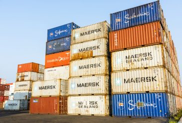 Container yard in Taichung, Taiwan.