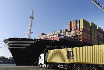 MSC Reef (built 2016) at the port of Felixstowe