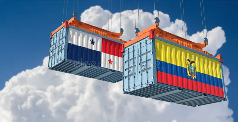 contenedores-de-carga-con-banderas-nacionales-ecuador-y-panama-d-representación-206054883